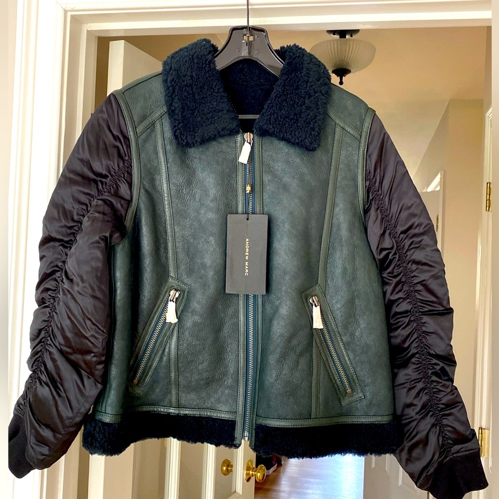 Leather & Shearling Bomber Jacket